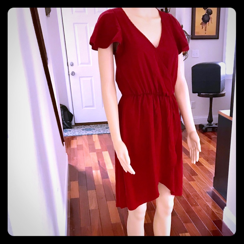 Deep Wine Red Breezy Cocktail Dress